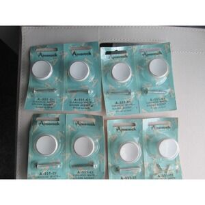 8 NIP Vintage Amerock A-551-C1 White Ceramoid Cabinet Knob Gold‎ Accent Drawer